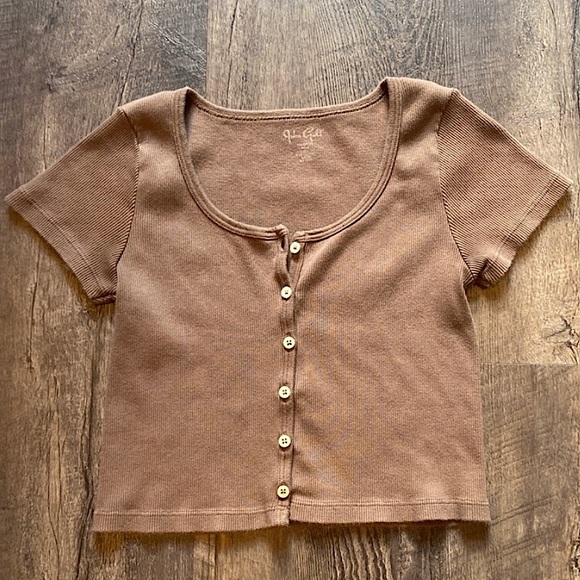 Brandy Melville Tops New Brandy Melville Brown Zelly Top Poshmark